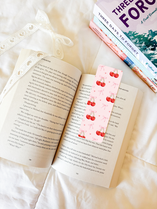 Coquette Cherry Bows & Hearts Bookmark